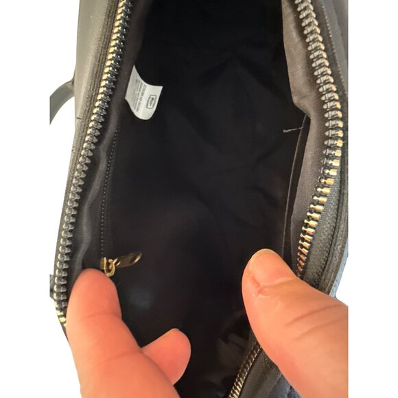 Tooled handmade olive green‎ vegan leather satchel shoulder handbag Women Large - Picture 7 of 8